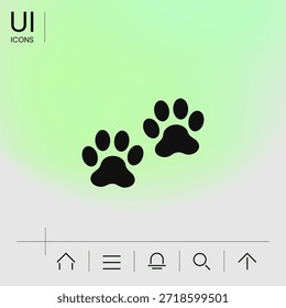 Ícone do símbolo de patas, elementos para seu design