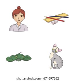 paws, teacher and other web icon in cartoon style.animal, breed icons in set collection.