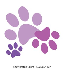 Paws violet print vector