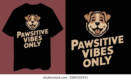 Pawsitive Vibes Only - Vintage Cat Lovers T-Shirt