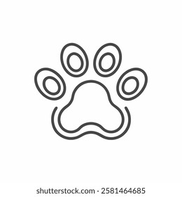 Pawsitively adorable vector illustration of a simple outline paw print showcasing the playful spirit of animals in a minimalistic style