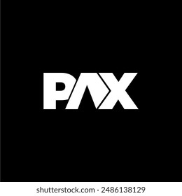 PAX-Buchstabe Monogramm Typografie Logo