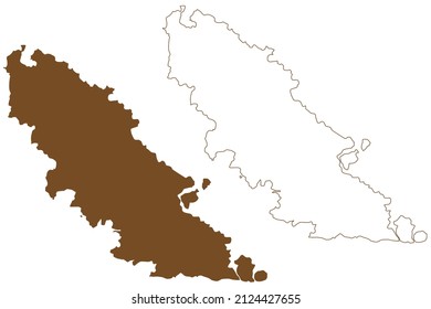 Paxi island (Ionian Islands, Hellenic Republic, Greece) map vector illustration, scribble sketch Paxoi and Antipaxoi or Antipaxos map