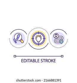 Pay Attention To Customer Experience Loop Concept Icon. Digital First Business Strategy Abstract Idea Thin Line Illustration. Isolated Outline Drawing. Editable Stroke. Arial Font Used