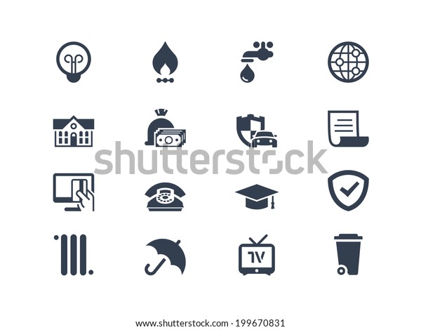 Pay Bills Icons Stock Vector (Royalty Free) 199670831