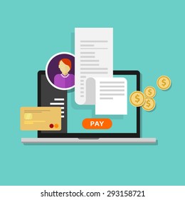 Pay Bills Tax Online Receipt Via Computer Or Laptop