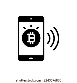 Pay With Bitcoin icon in vector. Logotype