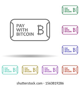 Pay with bitcoin multi color icon. Simple thin line, outline vector of bitcoin blockchain icons for ui and ux, website or mobile application