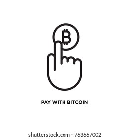 Pay with Bitcoin vector icon, crypto money symbol. Modern, simple flat vector illustration for web site or  mobile app