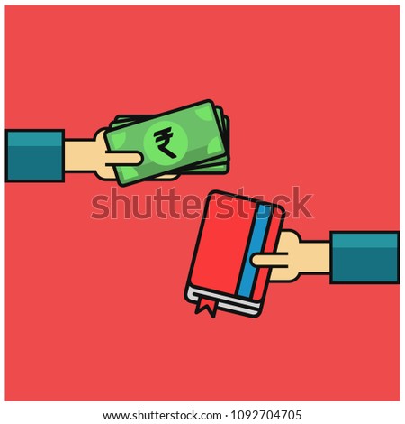 pay book cash payment rupees money stock vector royalty free cash payment book