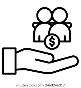 Pay Buddy-Symbolzeilen-Vektorillustration
