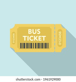 Icono de pasaje de bus de pago. Ilustración plana del icono vectorial de la entrada del bus de pago para el diseño web