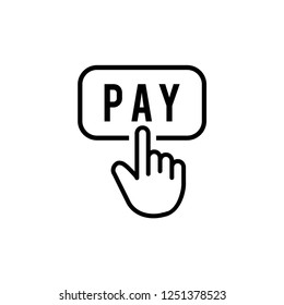 Pay Button Hand Icon Pay Symbol Stock Vector (Royalty Free) 1251378523 ...