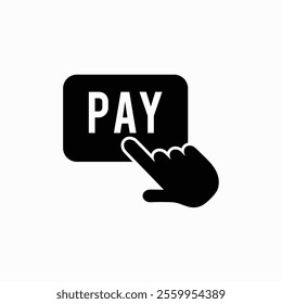 Pay button with hand icon, Pay symbol, logo illustration