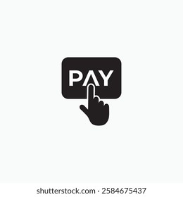 Pay button with hand icon, Pay symbol, logo illustration