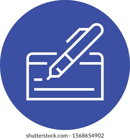Pay By Check Outline Icon