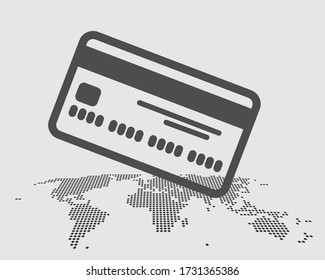 Pagar con tarjeta en todo el mundo - Ilustración de pago de Vector Business