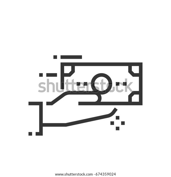 Pay with cash icon,\
part of the square icons, car service icon set. The illustration is\
a vector, editable stroke, thirty-two by thirty-two matrix grid,\
pixel perfect file.\
