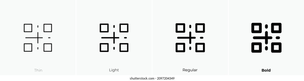 pay code one icon. Thin, Light Regular And Bold style design isolated on white background