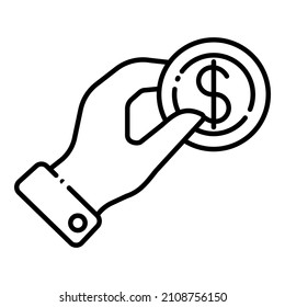 Icono De Pago En Moneda Plano Aislado En Fondo Blanco