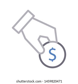 pay colour line vector icon
