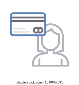 pay colour line vector icon