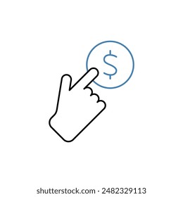 icono de línea de concepto de pago. Ilustración de elemento simple. Diseño de símbolo de esquema de concepto de pago.