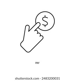 icono de línea de concepto de pago. Ilustración de elemento simple. Diseño de símbolo de esquema de concepto de pago.