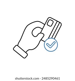 pay concept line icon. Simple element illustration. pay concept outline symbol design.