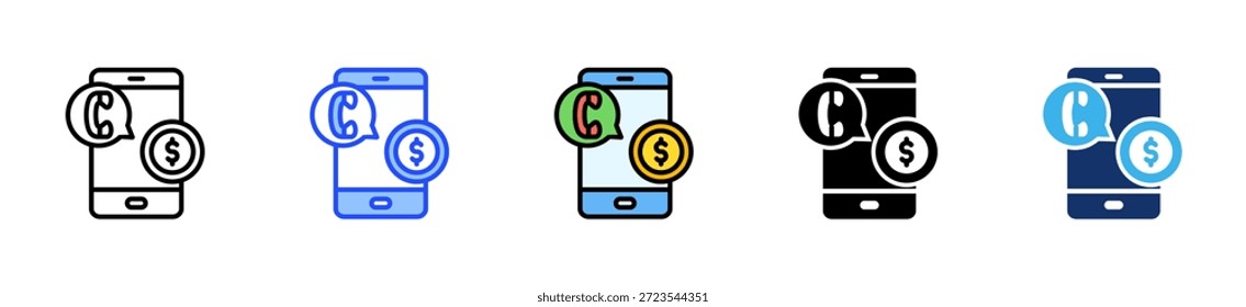 Pay Contact Icon Collection With Multiple Styles