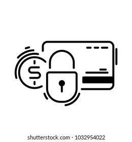 Pay, credit card, protection, secure. Payment methods thin line icon