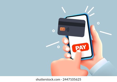 Pay credit card, service online purchase, banking app. Vector illustration