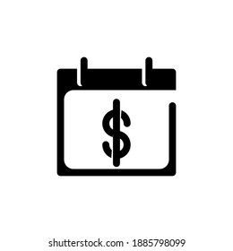 Pay day glyph line Icon. calendar and date vector illustration on white background