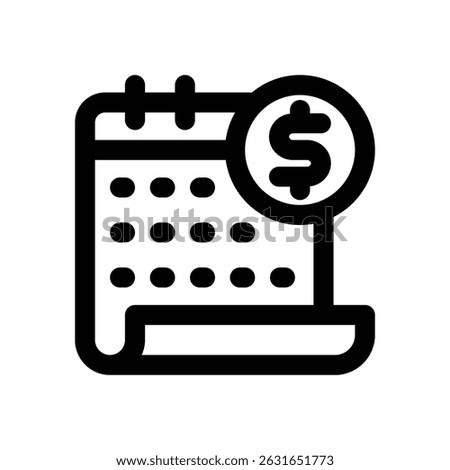 pay day line icon. Clean and minimalist vector icon for websites, mobile apps, presentations, and logos. Fully scalable and customizable for any project.