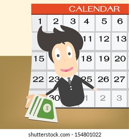 Pay day  on calendar. Idea concept