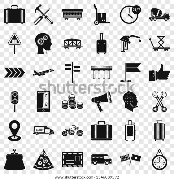 Pay for delivery icons set.\
Simple style of 36 pay for delivery vector icons for web for any\
design