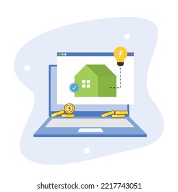 Pay electricity bills online. Vector illustration