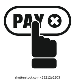 Pay error icon simple vector. Credit card. Debit phone