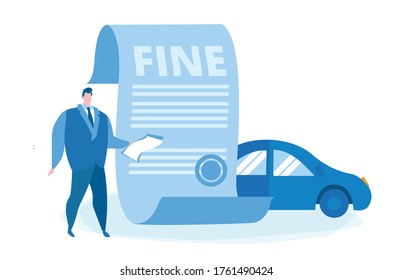 Pay fine. document. Municipal tax. Vector illustration for web banner, infographics, mobile.  Financial police, parking fee. 