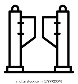Pay Gate Icon. Umriss Pay Gate, Vektorsymbol für Webdesign einzeln auf weißem Hintergrund