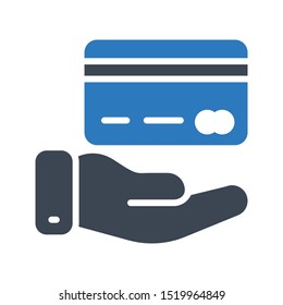 pay glyph colour line vector icon