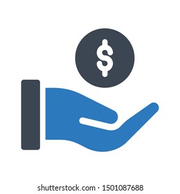 pay glyph colour vector icon