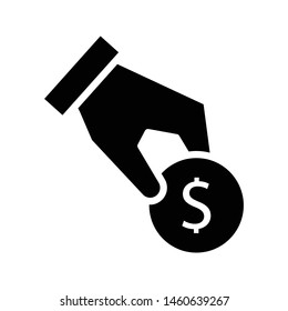 pay glyph flat vector icon