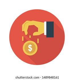 pay glyph flat vector icon