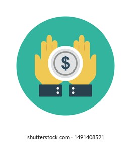pay glyph flat vector icon