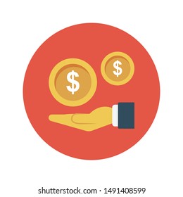 pay glyph flat vector icon