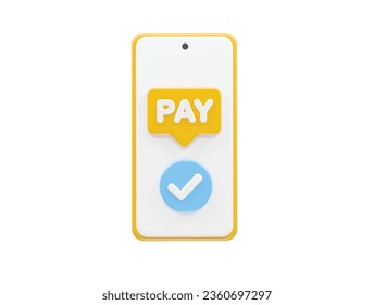  Pay icon 3d rendering illustration
