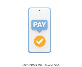  Pay icon 3d rendering illustration