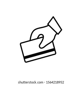 Pay icon with card hand vector illustration