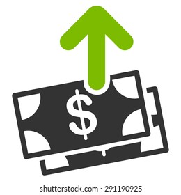 Pay icon from Commerce Set. Vector style: bicolor flat symbol, eco green and gray colors, rounded angles, white background.